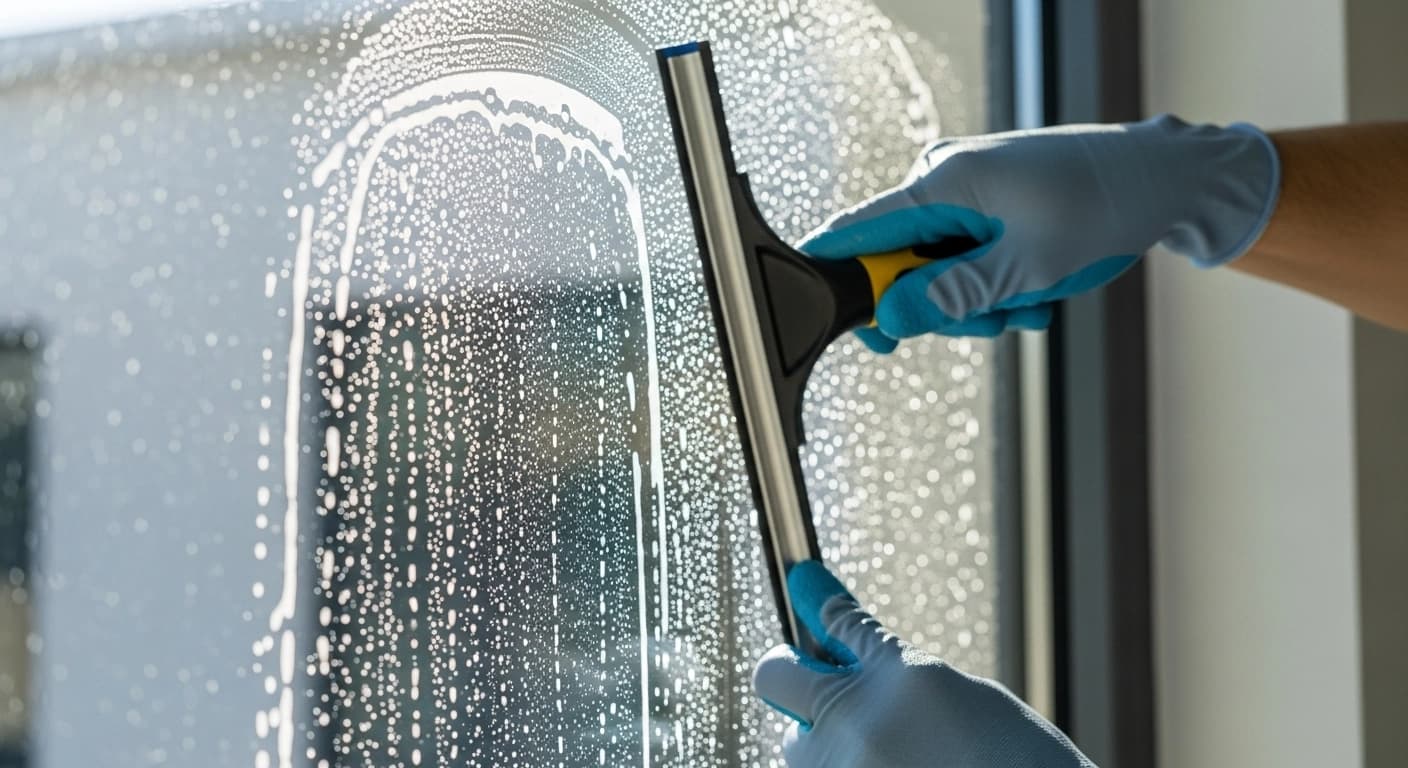 Fensterreinigung im Einsatz