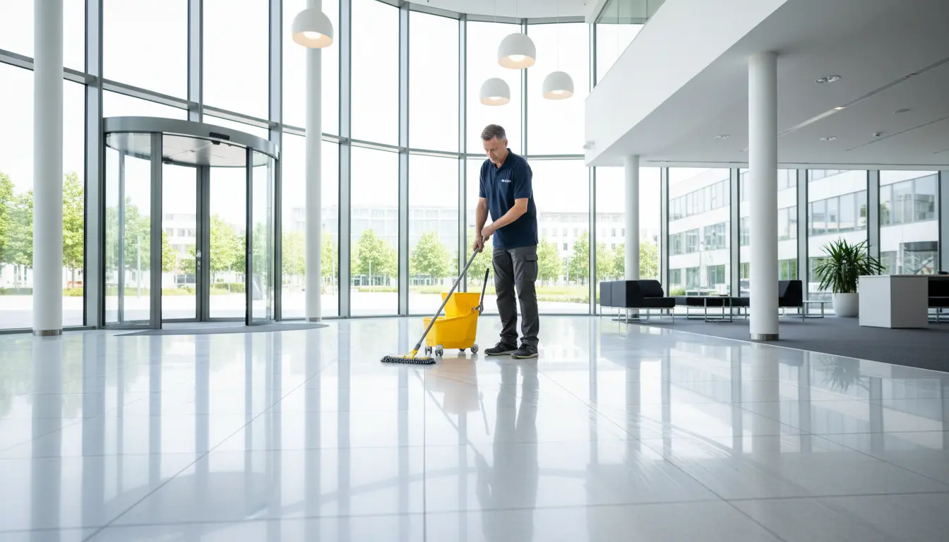 Professionelle Gebäudereinigung im Einsatz