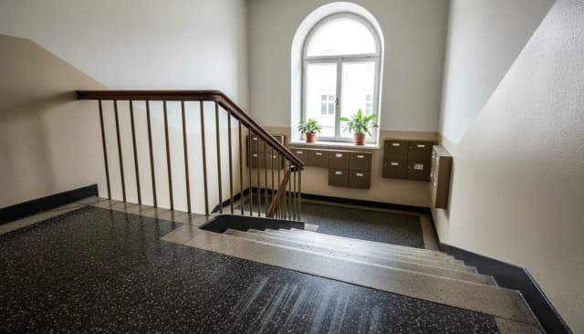 Treppenhausreinigung – gepflegter Eingangsbereich