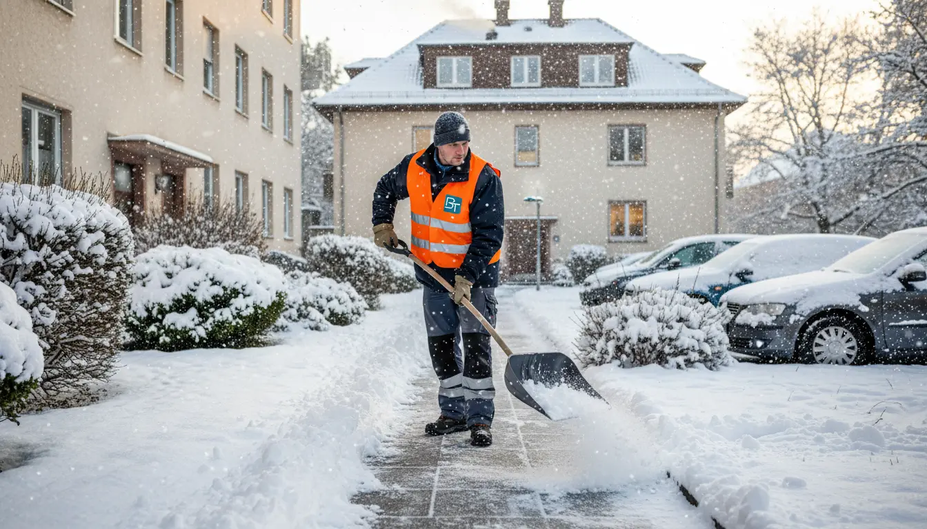 Professioneller Winterdienst – Schneeräumung auf Gehwegen